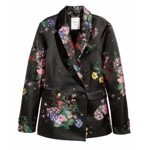 ERDEM x H&M brocade floral blazer Size 6 double breasted Limited Edition